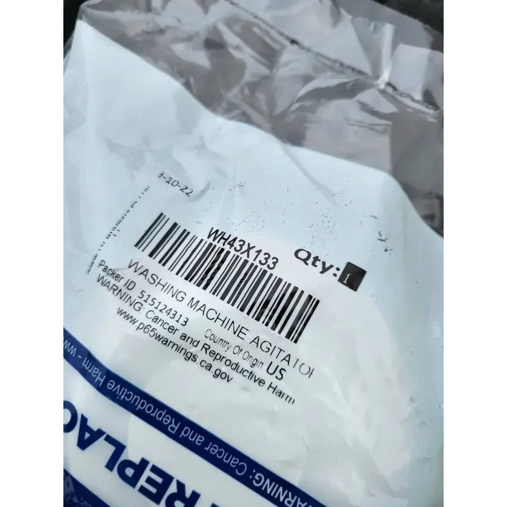 GE WH43X133 Cap Agitator for GE Washer Dryer Combo Genuine Replacement Part